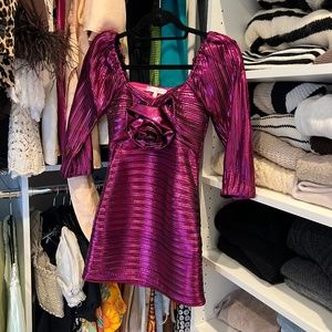 Love Shack Fancy big flower magenta dress